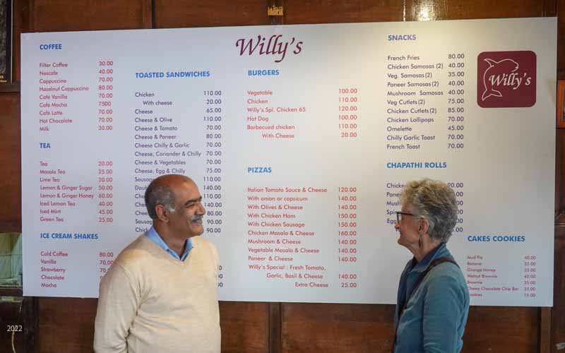 Priscilla and Kumar, Willy's Coffee Pub, Ooty